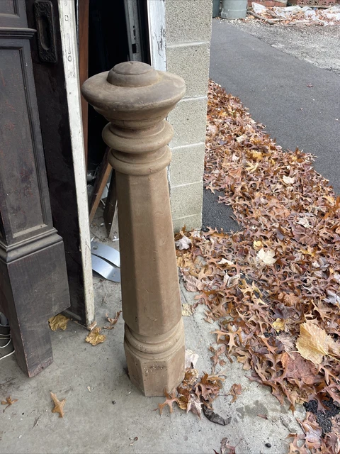 Bova 60 Antique Carved Walnut newell Post 42“ x 7 and three-quarter inch