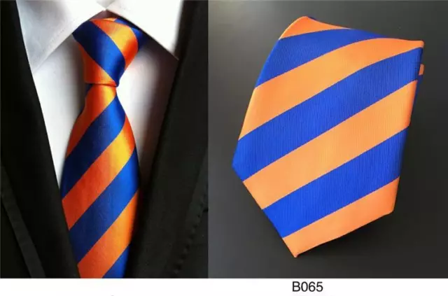 Corbata a Rayas Azul y Naranja de Ceremonia Club Corbata 8cm Ancho