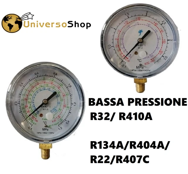 Manometro gas refrigerante R134A per kit misurazione ricarica Manometro gas refrigerante R134A per kit misurazione ricarica