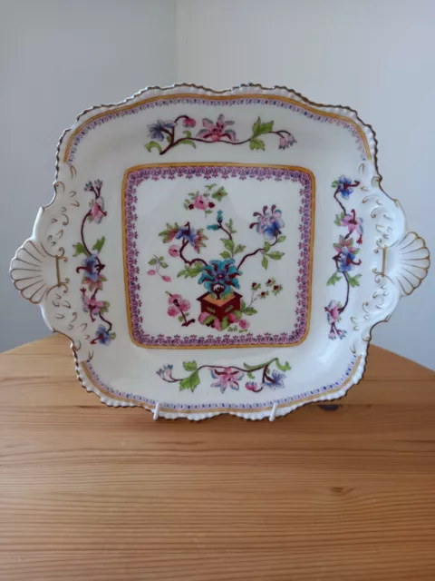 Antique Royal Worcester Square Plate...  Indian Tree Pattern