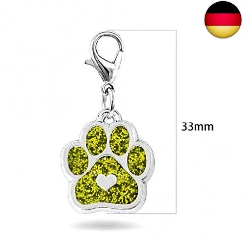 10 Stück Katze Hund Pfote Emaille Charms Anhänger mit Karabiner Schlüsselkette G 2