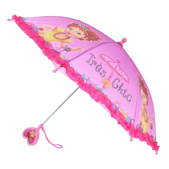 New Disney Kid's Fancy Nancy Stick Umbrella with Clamshell Handle
