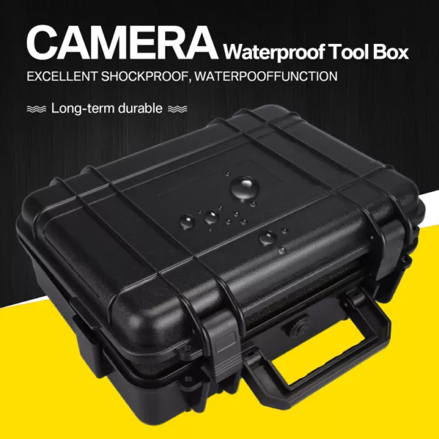 Waterproof Hard Plastic Carry Case Large Tool Camera Storage Box Portable W/Foam 2