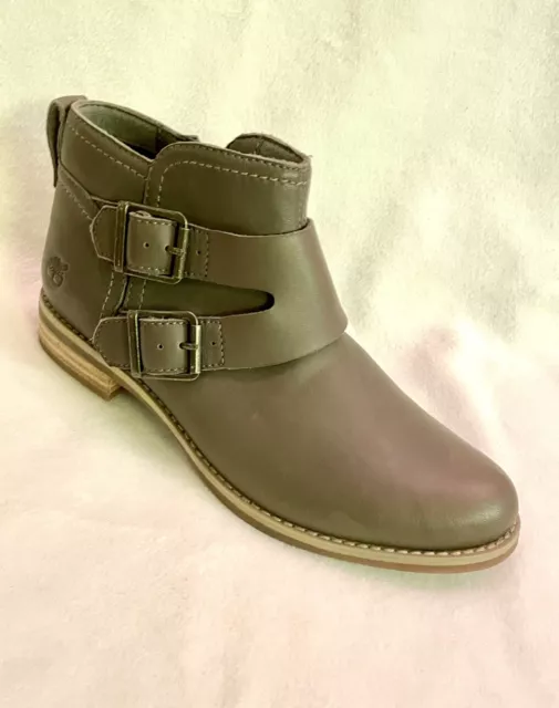 Timberland Earthkeepers Savin Hill  Ankle Boots Taupe Zip Double Buckle 7 US