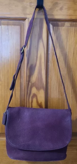 Vintage COACH Sonoma Burgundy Flap Leather Crossbody Bag Nubuk