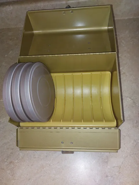 4 VTG DUAL 8 Empty Plastic Film Reels Cases & Inserts 8mm 400 ft