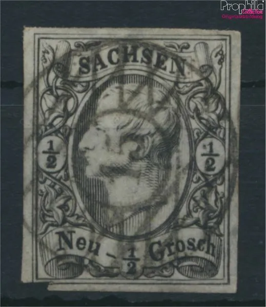 Briefmarken Sachsen 1855 Mi 8I fein (B-Qualität) gestempelt(9497040