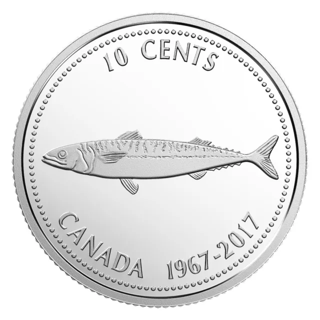 Canada 1967 - 2017 Mackerel Fine Silver Ten Cent Proof Coin!!