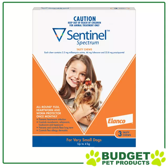 Sentinel Spectrum For Dogs Up To 4kg Brown 3 Pack