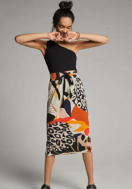 Anthropologie Conditions Apply Abstract Midi Skirt in Novelty NWT Size Medium