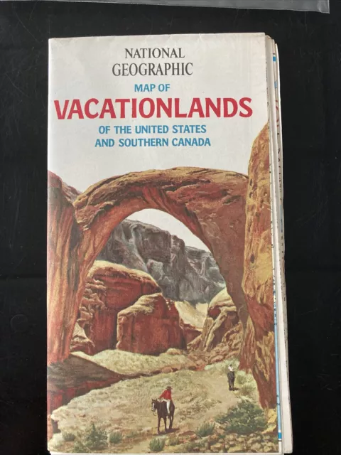 National Geographic map of Vacationlands of United States & Southern Canada 1966