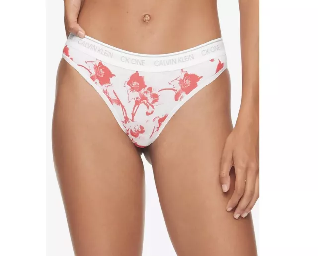 Calvin Klein Ck One Floral Cotton Thong Underwear QF5733 Red Size XL 6139