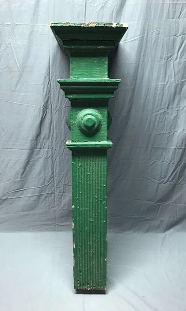 Vintage Shabby Green Fluted Bullseyes Porch Post 6x42 Old Chic Garden 1208-22B