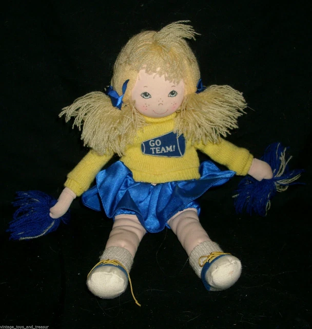 VINTAGE RUSS BERRIE Baby Girl Doll Cheerleader Stuffed Animal Plush Toy