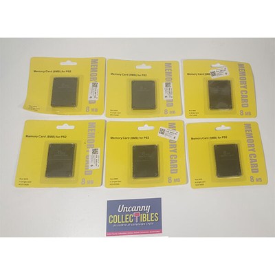 Lot De 6 sony PLAYSTATION PS2 8MB (Troisième Fête ) Mémoire Cartes - Noir