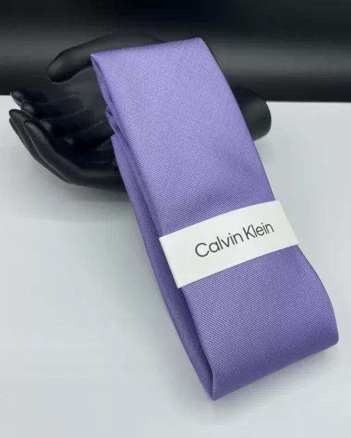 Calvin Klein Men's Silk Blend Tie ~ Purple ~ Micro Texture ~ NEW MSRP: $69.50