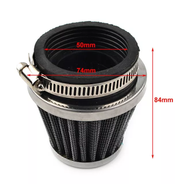 50mm Chrome Motorcycle ATV Pit Dirt Bike Air Filter for Honda Yamaha Suzuki cl 2