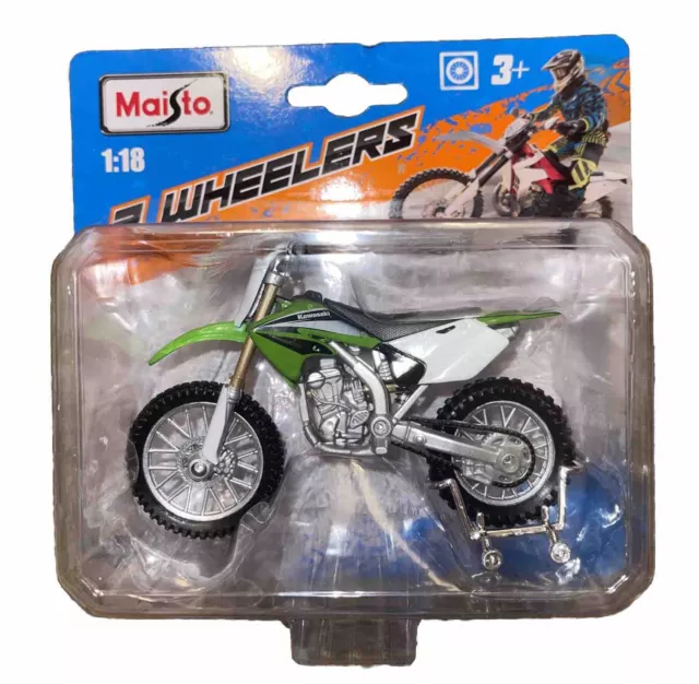 Maisto NEW 1:18 Kawasaki KX 250F Motorcycle Bike Green Model For Kids