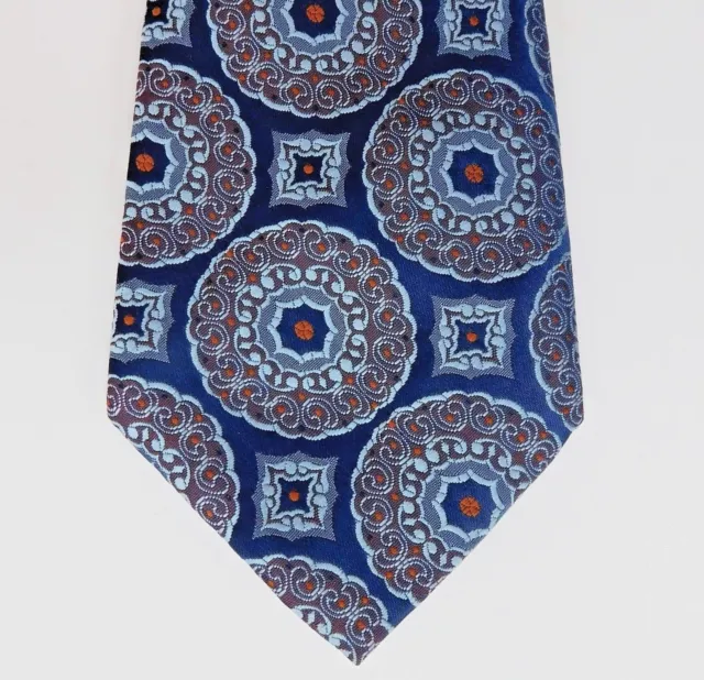 Cravatta broccato blu vintage anni '60 Marks & Spencer uomo britannico abbigliamento in perfette condizioni