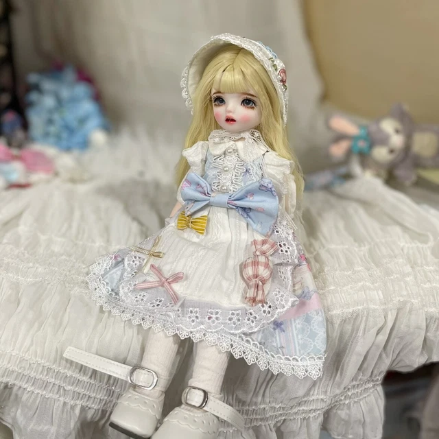 Multiple styles 1/6 Bjd Doll 30cm Girl Face Makeup + Eyes +Wig Clothes Full Set