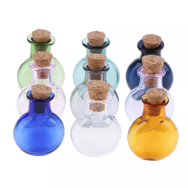 2Pcs Mini Glass Bottles Wishing Bottle with Corks Tiny Jars Vials Storage Bot Sp