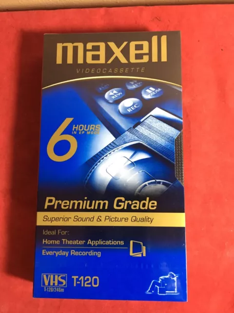 Maxwell VHS T-120 6 Hour Premium Grade Blank Video Cassette Tapes New Sealed
