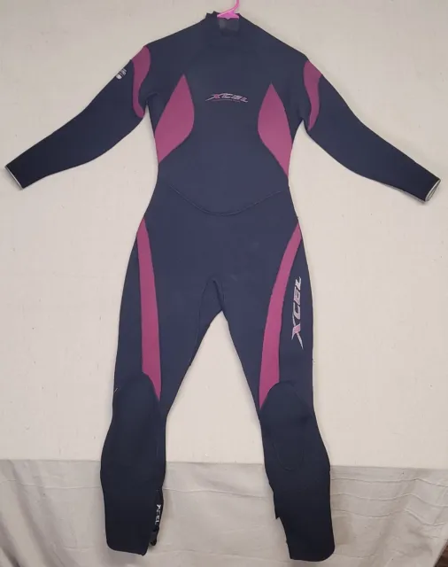 Excel Wetsuit Womens Glideskin Thermo Tri Density 4 5 3 Full Wetsuit Diving Sz 8