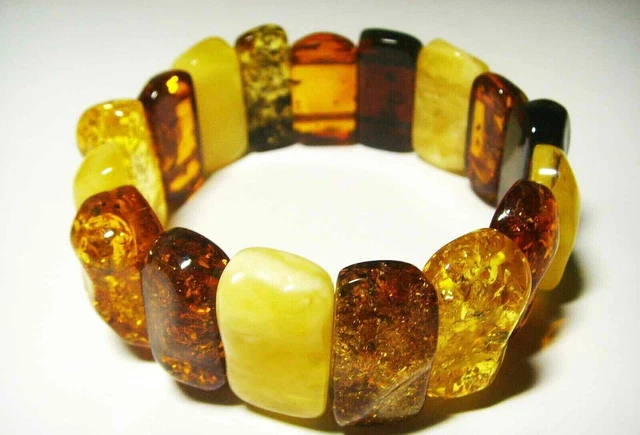 Bracelet Ambre Naturel Bracelet Ambre Baltique Pour Dame Perles Ambre Véritable