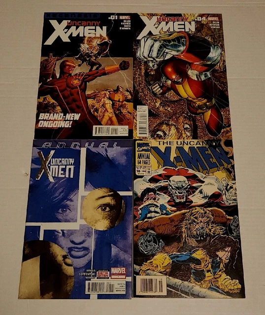 Lot Of 4 Marvel Comics: Uncanny X-Men #1,4,18, and Annual #1. Free Shipping!