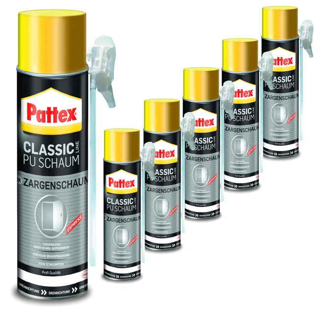 Pattex 2 componentes espuma de PU, espuma de marco, espuma de construcción de Henkel 6 x 400 ml