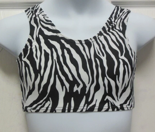 Wolff Fording zebra stripe crop top medium child spandex