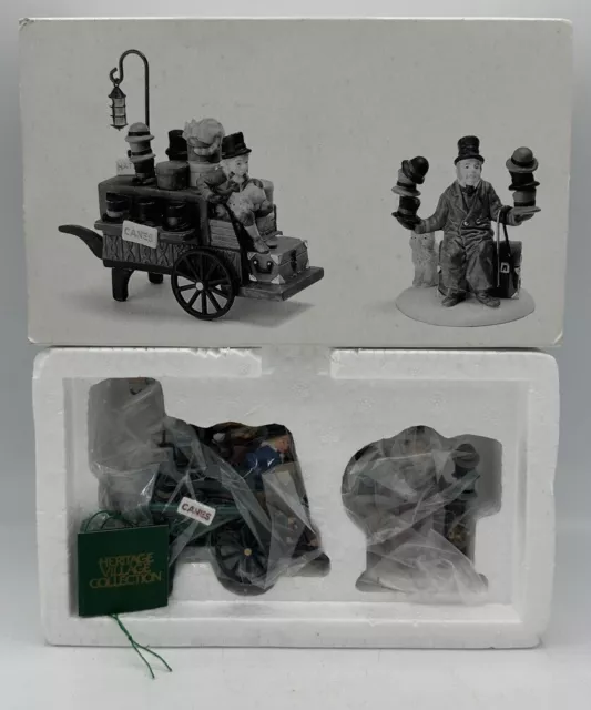 Department 56 Chelsea Market Hat Monger & Cart Set of 2 Heritage Village 58392