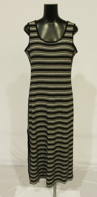 Max Studio Women's Stripe Casual Maxi Dress CD4 Black Size XL NWT