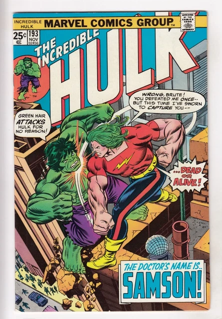 INCREDIBLE HULK #193 (1975-11) Vol 1 MARVEL Doc Samson re-powered MID GRADE