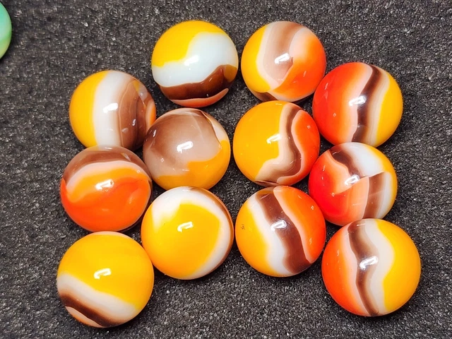 12 Vitro Agate Black Line Marbles