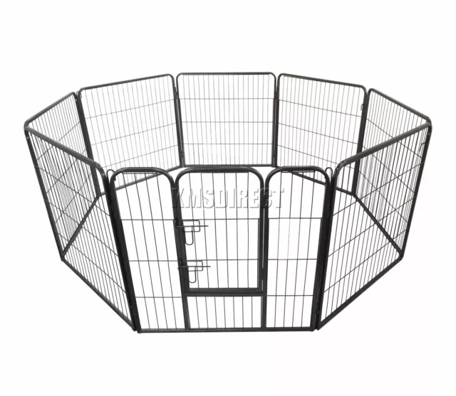 Stylo de jeu pour animaux de compagnie FoxHunter Heavy Duty 8 côtés cage pour chiot caisse entraînement course méta