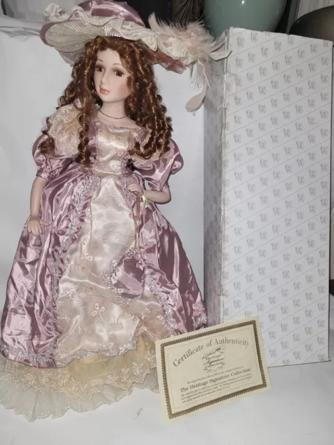 Heritage Signature Collection 12432  Camille Porcelain Doll  Victorian Dress 24"