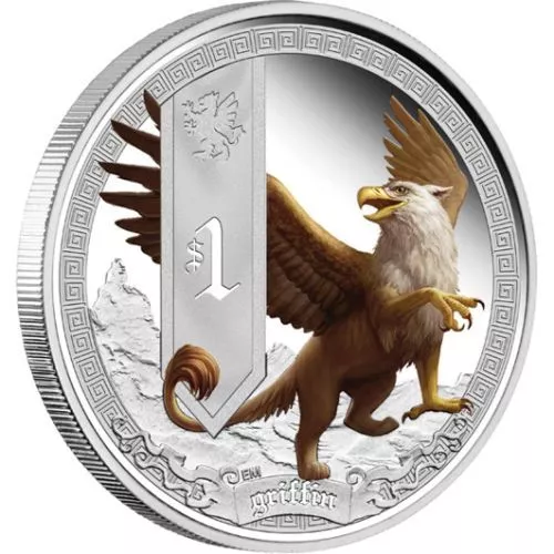 2013 Tuvalu Mythical Creatures GRIFFIN 1oz Silver Proof Coin Perth Mint