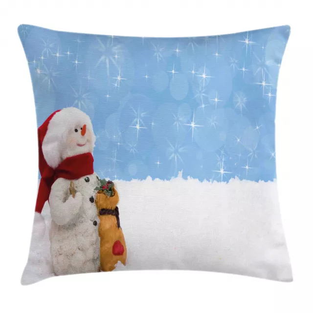 Monigote de nieve Funda para Almohadón Horario de invierno de Navidad