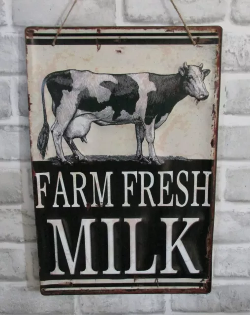Dairy Farm Milk Cow Metal Wall SIGN~Primitive Farmhouse/French Country Kitchen