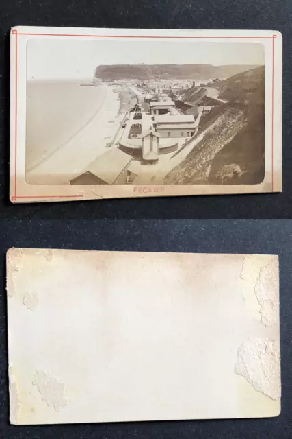 France, Normandie, Fécamp, vue générale, circa 1870 vintage cdv albumen print -