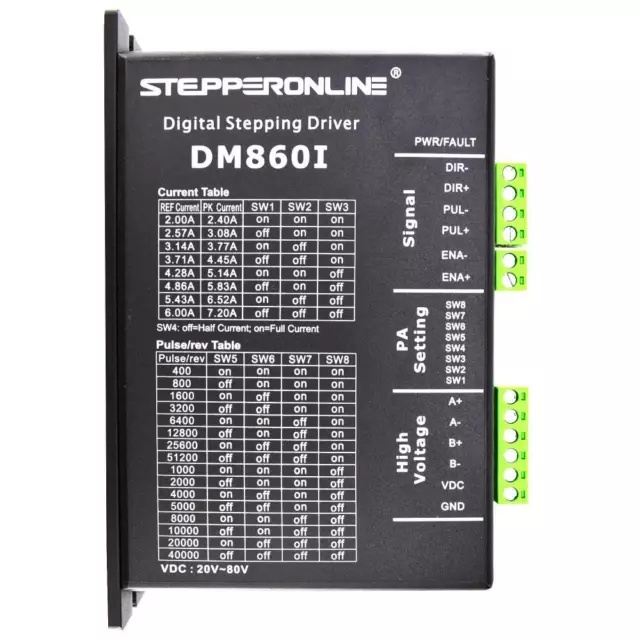 Driver motore passo-passo Stepperonline Nema34 driver stepper 24-80VDC 2.4-7.2A DM860I