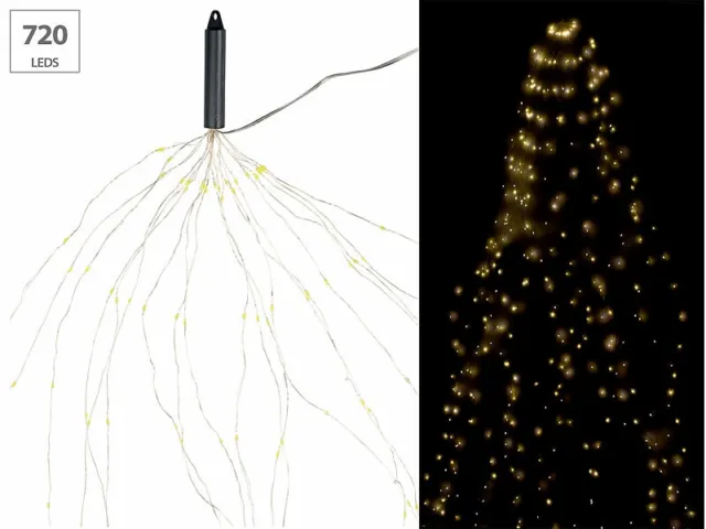 Guirlande lumineuse effet cascade pour sapin de Noël, 180 LED, avec  bluetooth & application