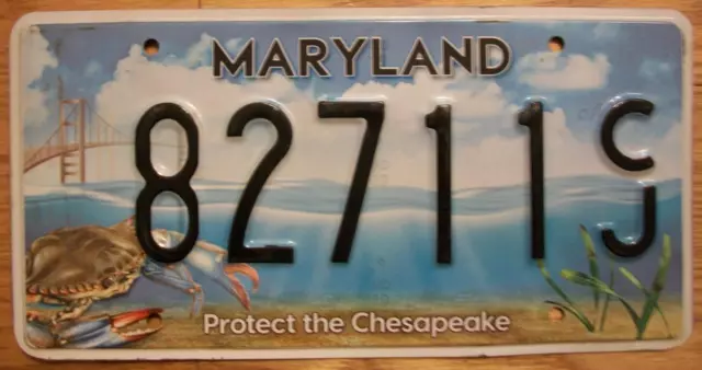 SINGLE MARYLAND LICENSE PLATE - 82711CJ - Protect the Chesapeake