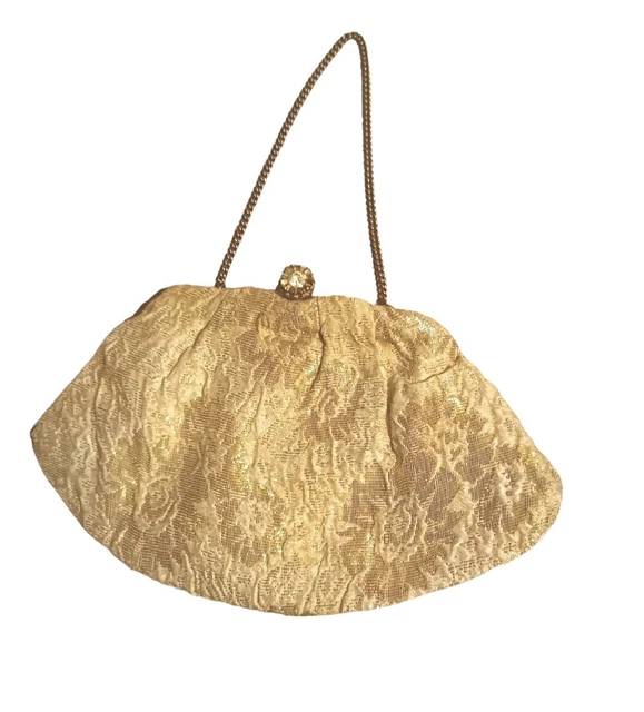 Borsa a mano vintage Swain oro glittery e crema.  Prop. Made in Australia. In perfette condizioni