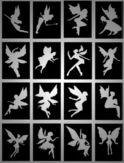 FAIRY glitter tattoo stencils, great for parties, BEAUTIFUL DESIGNS, Pack of 32