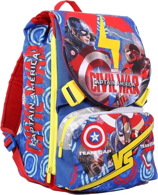 Zaino Avengers Marvel Capitan America Civil War Sdoppiabile Estensibile Scuola