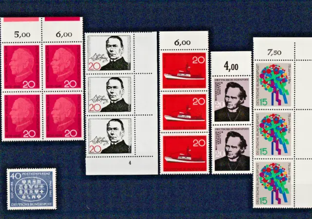 Deutsche Bundespost postfrisch ab 1960 Lot mit 16 Briefmarken