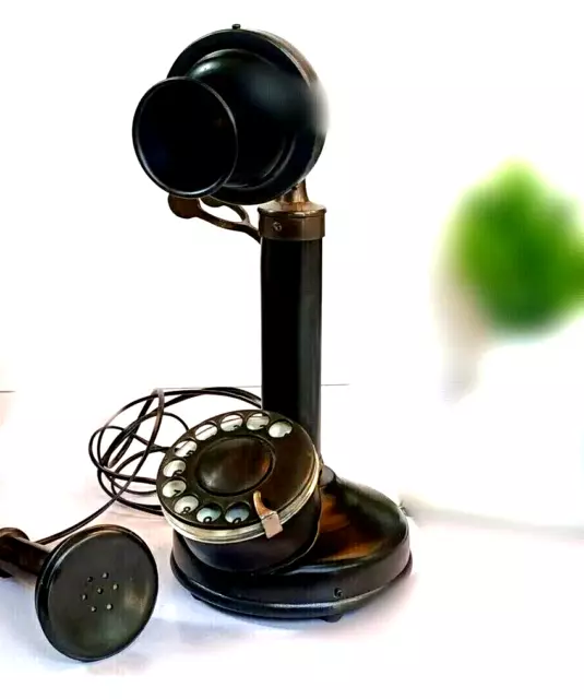 ROTARY DIAL CANDLESTICK Telephone Vintage Handmade  Working Landline Retro Phone
