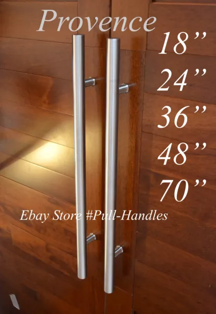 Door long Pull Pulls Entry T Bar Handle Stainless Steel 18" -70'' Entrance Round